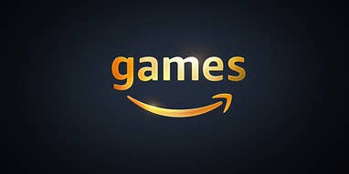 The Amazon Games logo in gold font on a black background