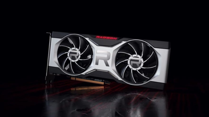 A photo of an AMD Radeon RX 6000 graphics card