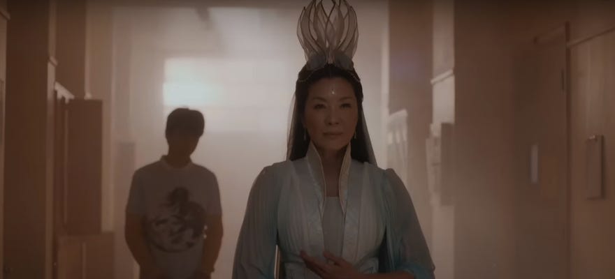 Still image from American Born Chinese trailer featuring Michelle Yeoh