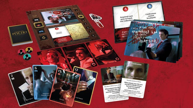 An image of the components for American Psycho: A Killer Game.