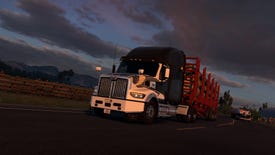 A truck against a gloomy sky in American Truck Simulator's 1.49 update.
