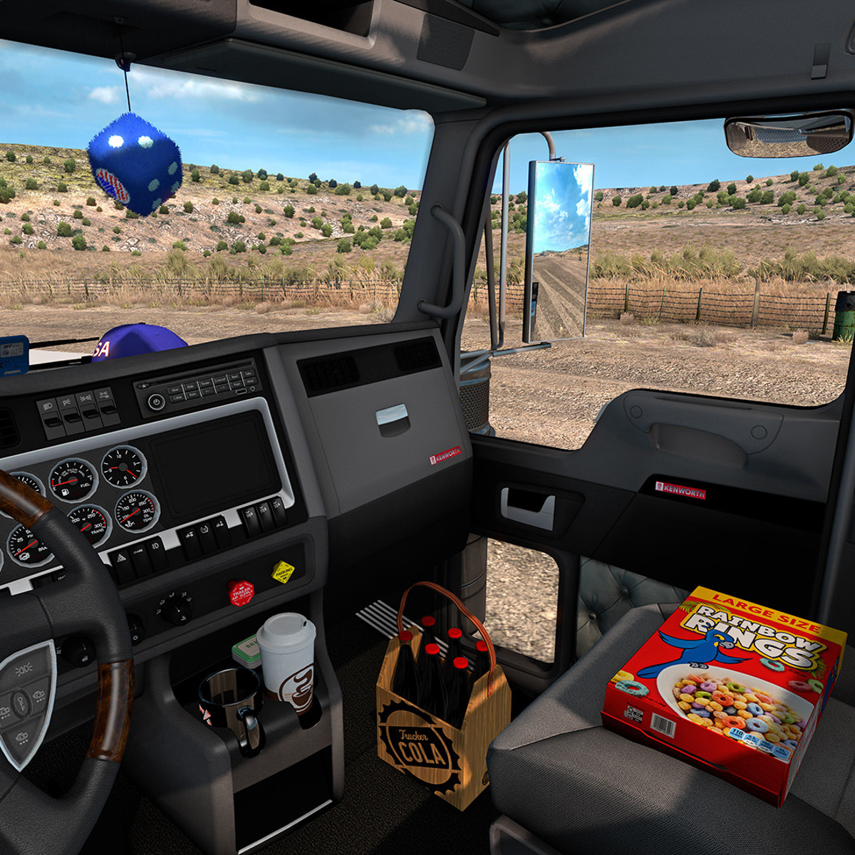 Trash up your American Truck Sim cab with burgers and coffee cups