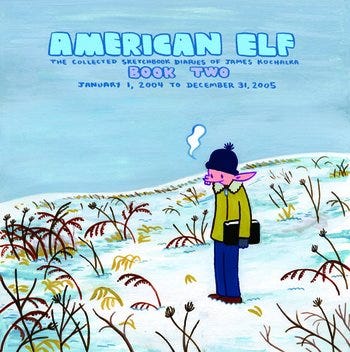 Cover of American Elf volume two featuring a snow scene