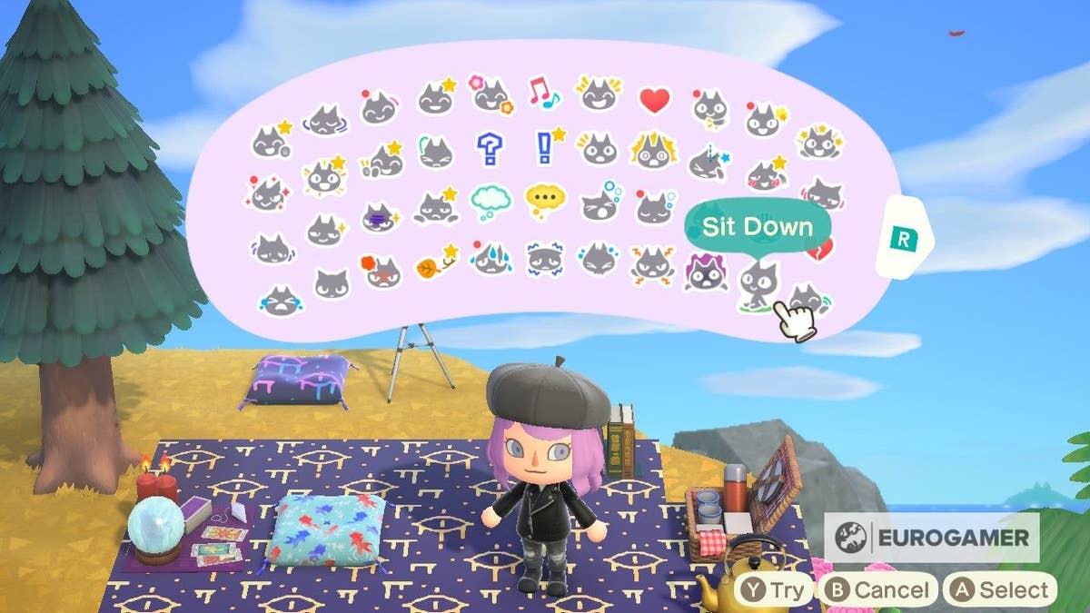 Animal Crossing: Sitting explained - How to sit down on the ground and get  the Hip Reaction Collection in New Horizons explained | Eurogamer.net