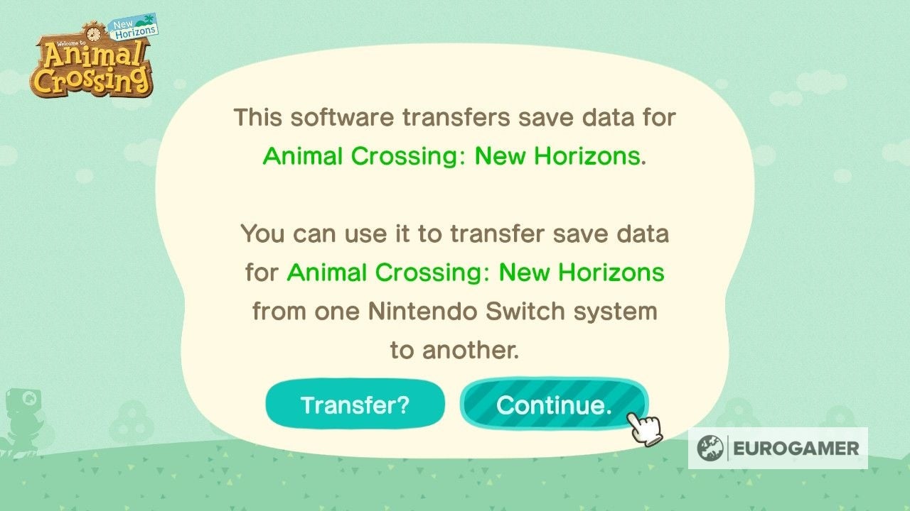 Animal Crossing Island Transfers and Saves Cloud Backup, transferring
