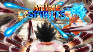 Artwork showing an anime battle for the Roblox game Anime Spirits.
