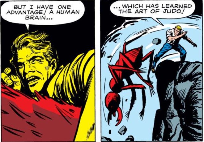 Hank Pym fights off ants with the power of Judo, in Tales to Astonish #27.