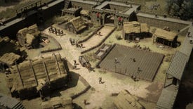 Players wander around a player-built settlement in Anvil Empires.