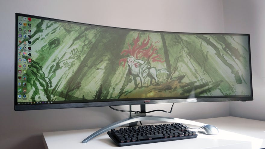 A photo of the AOC Agon AG493UCX gaming monitor