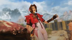 The Aerith skin for the character Horizon in Apex Legends' FF7 Rebirth crossover event.