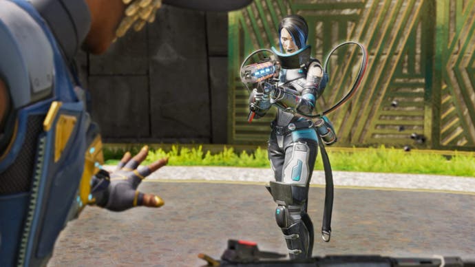 Apex Legends official Respawn image of Catalyst aiming at Seer