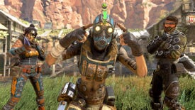 Wraith, Octane and Mirage posing in Apex Legends.