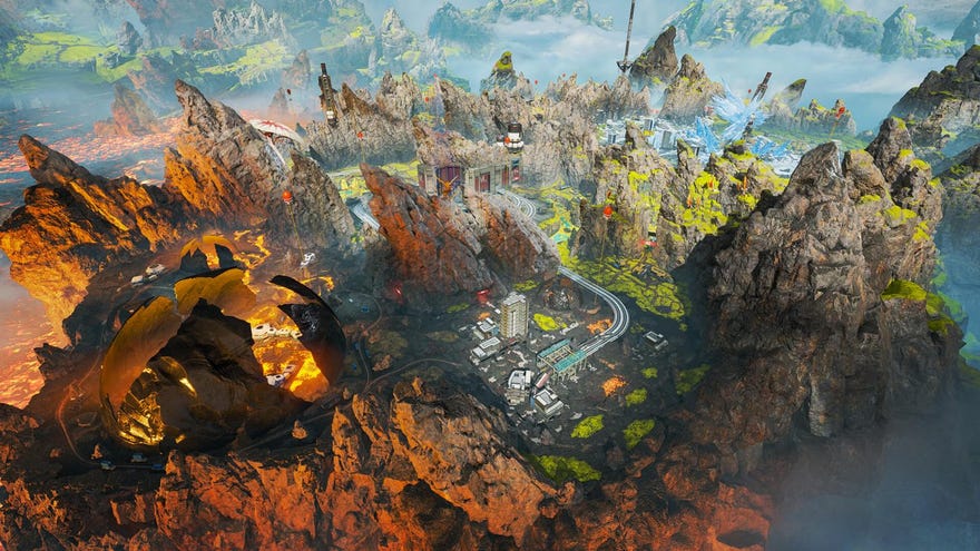 A wide view of Apex's World's Edge map.