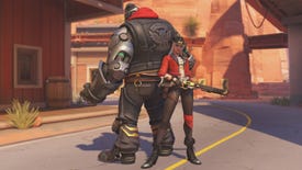 Ashe and Bob looking like cool bikers in Overwatch.