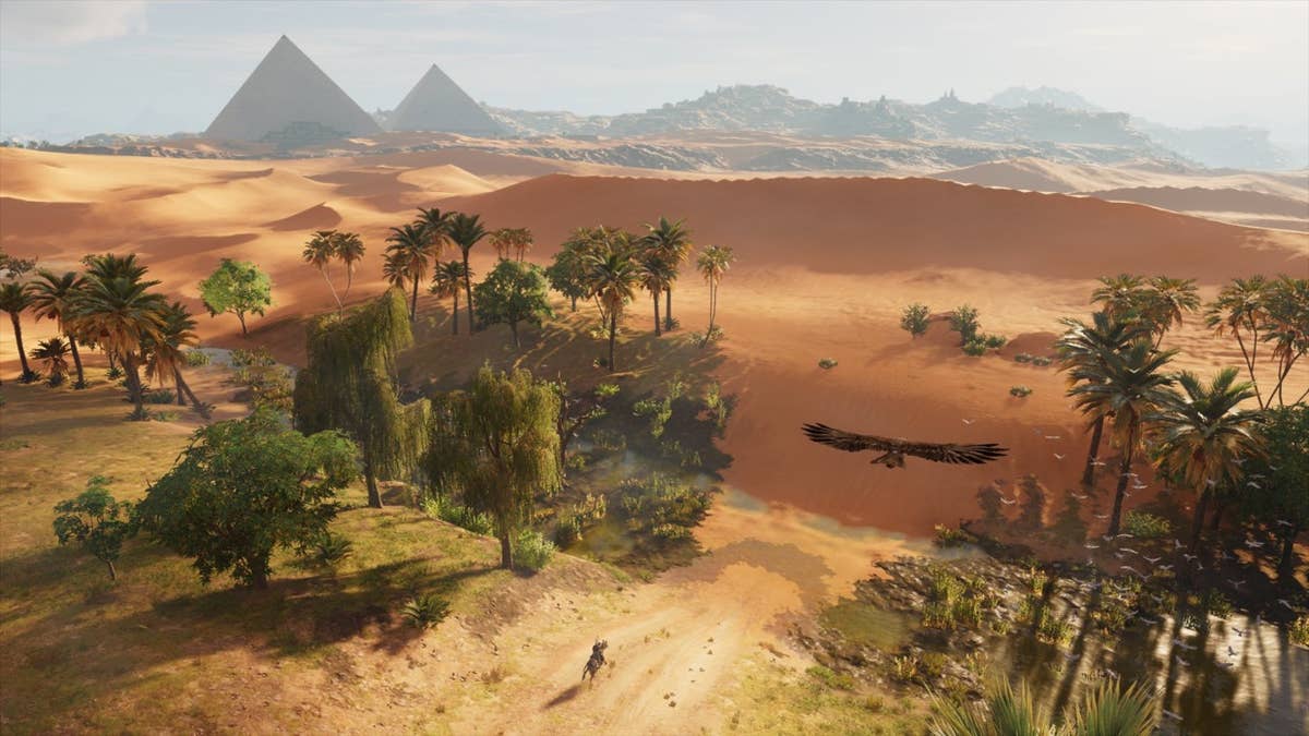 The joys of travelling Assassin's Creed Origins by eagle