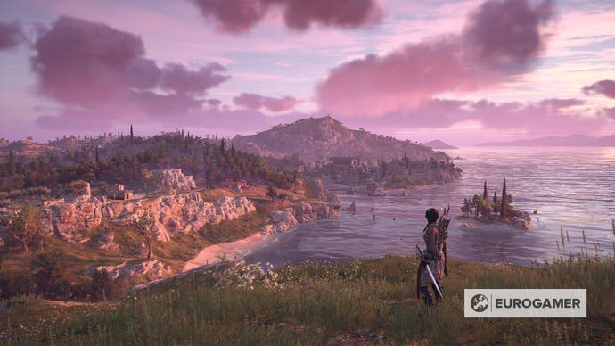 A view of the sea and islands in Assassin's Creed Odyssey