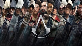 Artwork depicting all the main leads from the Assassin's Creed series