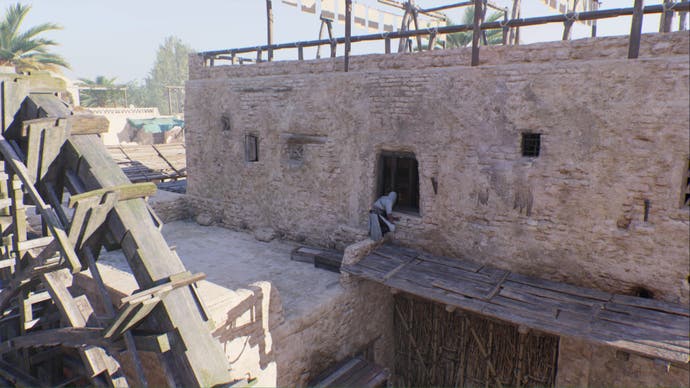 assassins creed mirage a challenge enigma basim looking in window of reward building