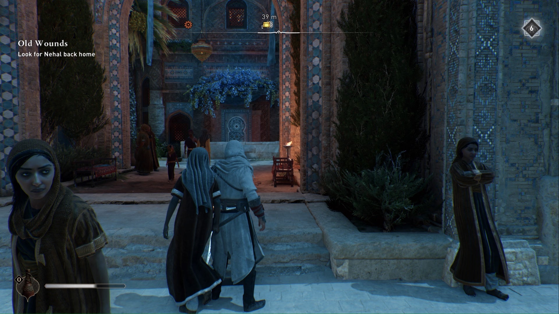 Assassins Creed Mirage, Basim está frente a la entrada de los tribunales mazalim