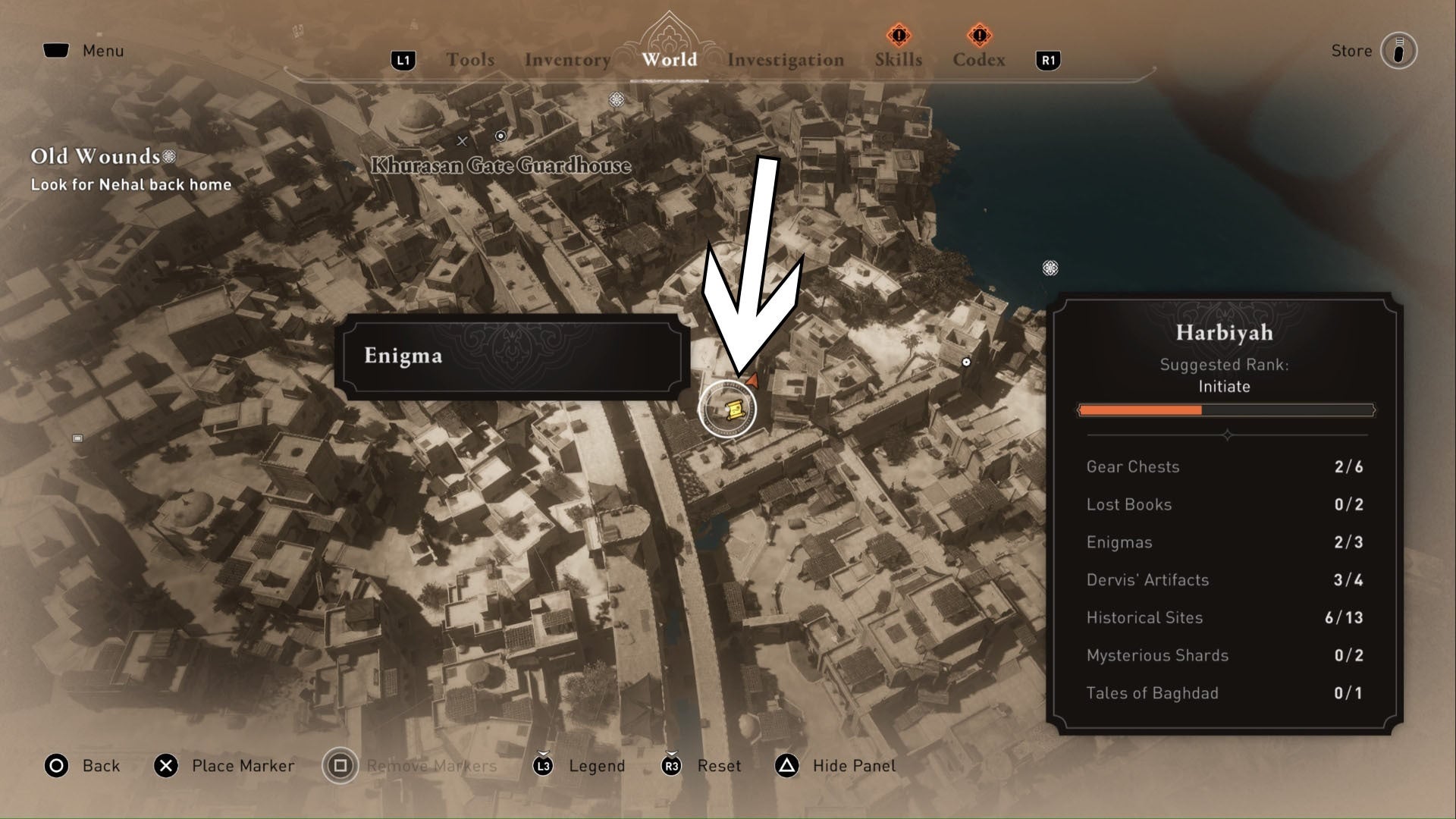Assassins Creed Mirage Holy Hoard Enigma primer plano ubicación del mapa