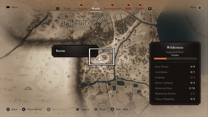 Assassins Creed miraggio di gioia sotto le palme piangenti puzzle posizione bonus mappa del mondo