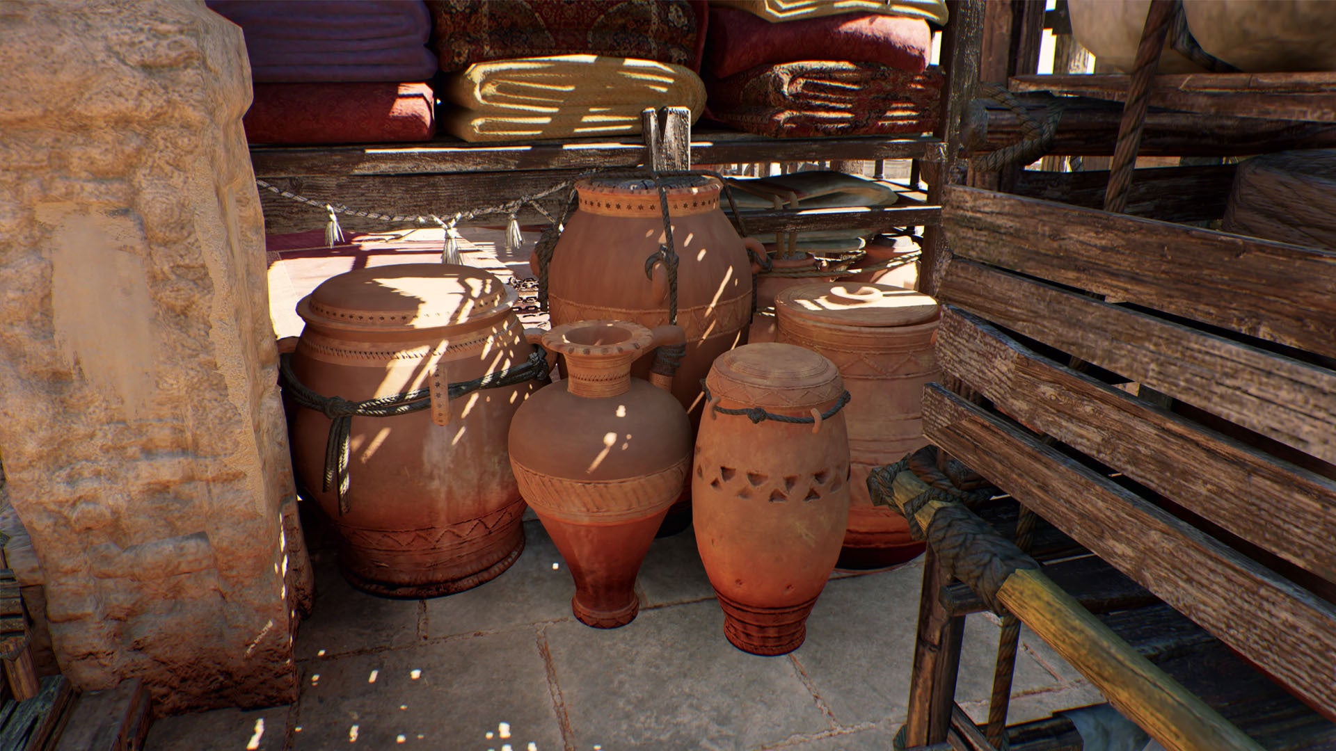 Assassins Creed Mirage Khurasan Gate Guardhouse colección de vasijas de barro.