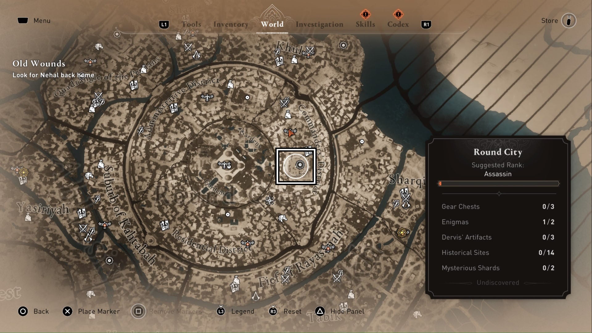 Ubicación de Assassins Creed Mirage Shurta HQ en el mapa mundial