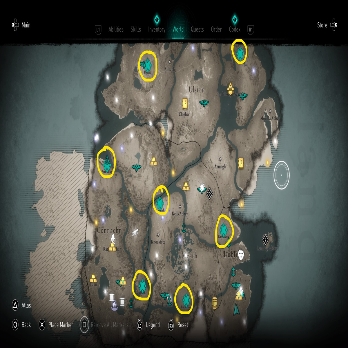 GPO map - All of the key locations marked