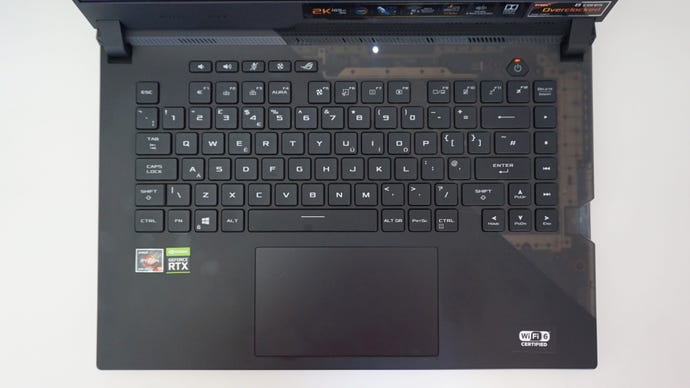 A photo of the Asus ROG Strix Scar 15's keyboard