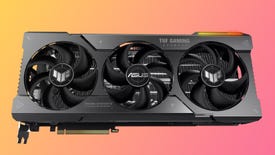 asus rx 7900 xtx graphics card pictured on a coloured background
