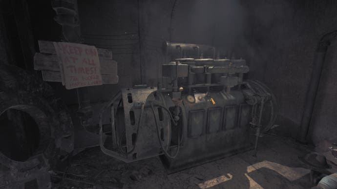 Amnesia: The Bunker review screenshot of the generator room. 