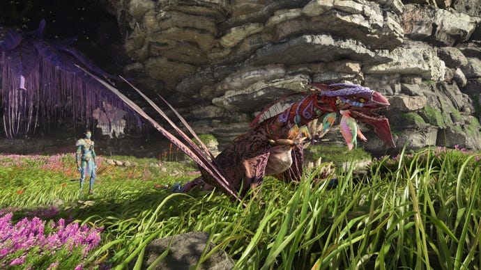 Image of a Na'vi and Ikran in Avatar: Frontiers Of Pandora