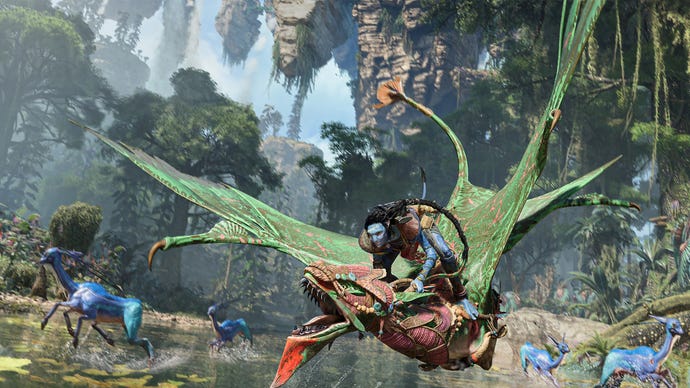 Immagine promozionale di Na'vi e Ikran in Avatar: Pandora's Frontiers
