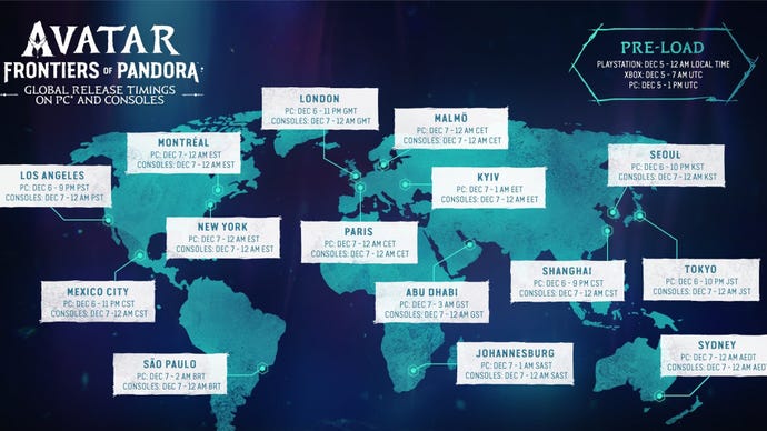 Avatar: Frontiers Of Pandora release time map