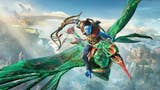 Avatar: Frontiers of Pandora promo artwork showing a Na'vi riding an Ikran towards the camera.
