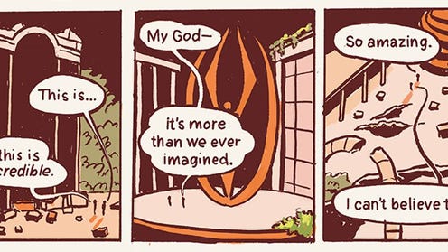 Three cropped comics panels from Safer Places