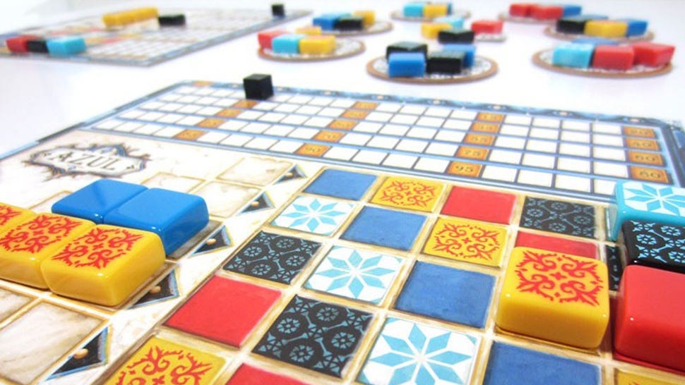Azul beginner board game gameplay layout