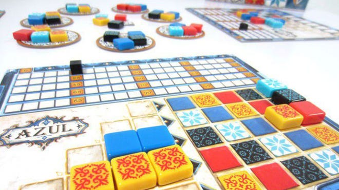 Azul beginner board game gameplay layout