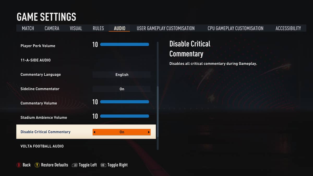 FIFA 23 lets you turn off commentary that points out how bad you are  playing