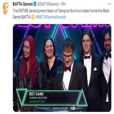 Bafta Games Awards: God of War wins six but Vampire Survivors is