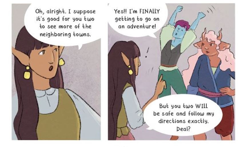 Errands turn magical in this exclusive excerpt from cozy fantasy graphic novel The Baker and the Bard