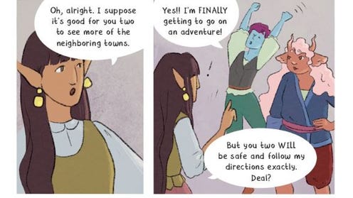 Cropped panels from Baker and the Bard
