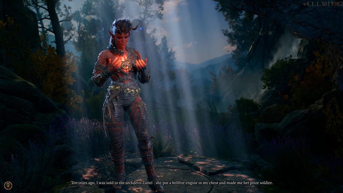 Karlach introduces themselves to the player in Baldur's Gate 3