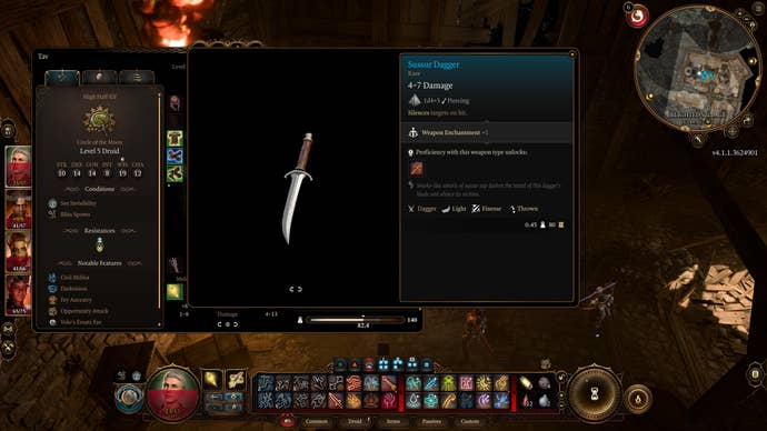 The Sussur Dagger, one of the best anti-magic weapons in Baldur's Gate 3