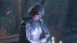 Isobel, a priestess of Selune in Baldur's Gate 3, casting a protective moon ward
