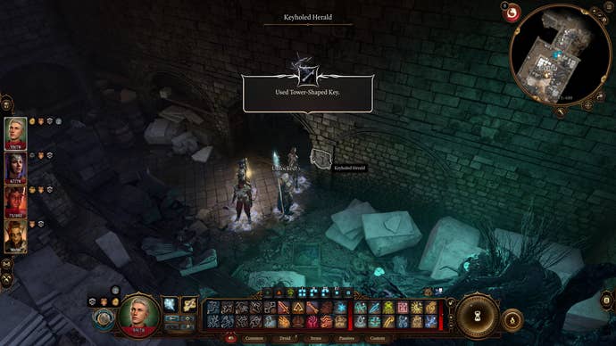 Tav using the Tower-shaped key in Baldur's Gate 3