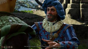 Tav speaking to Volo in the Druid Grove in Baldur's Gate 3