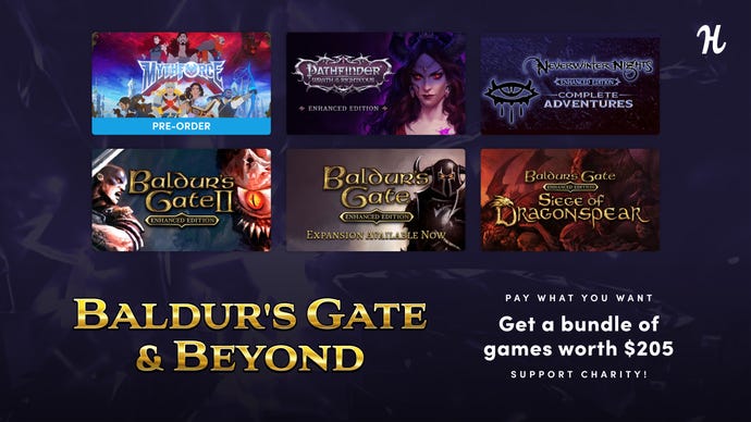The line-up of games in the Baldur's Gate & Beyond Humble Bundle