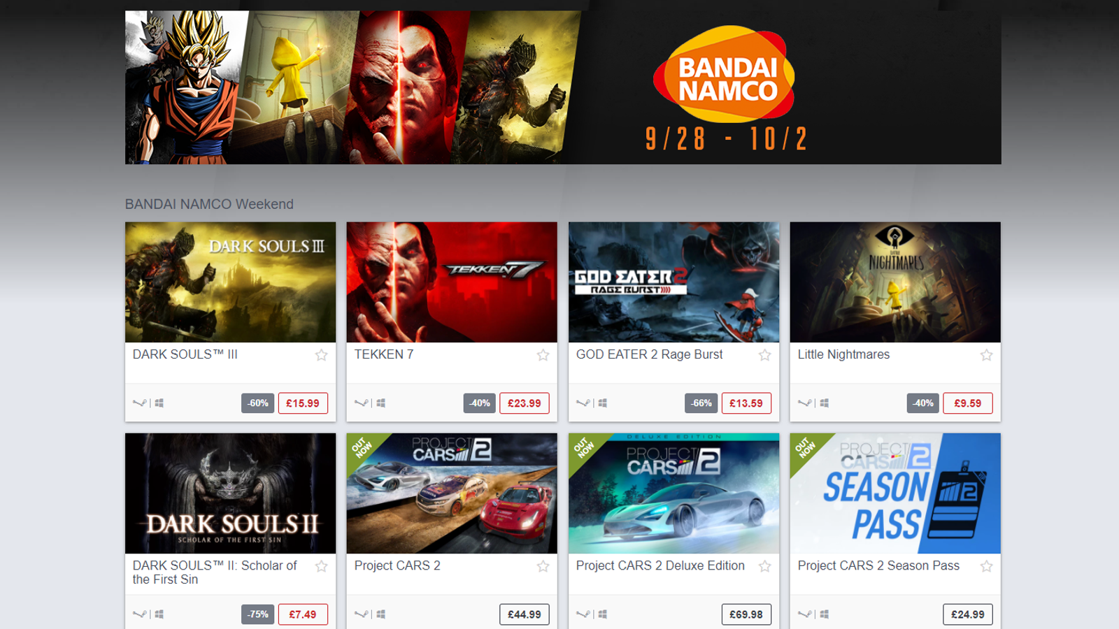 Jelly Deals Bandai Namco Publisher sale at Humble this weekend
