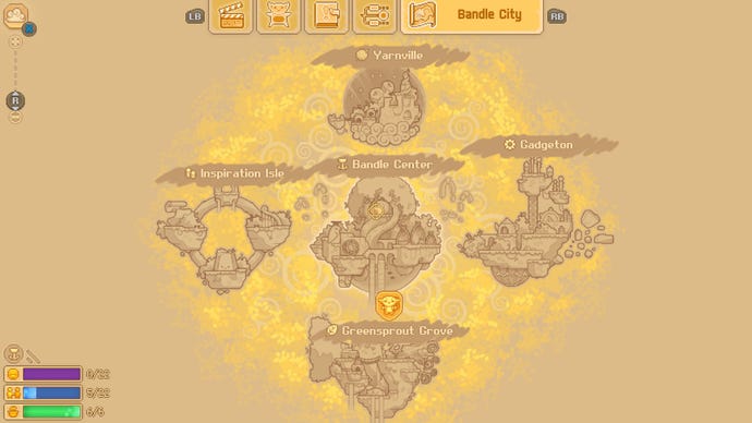 Bandle Tale: A League Of Legends Story recensione: un affascinante RPG di crafting afflitto dal lavoro 4 A look at the five islands in Bandle Tale.
